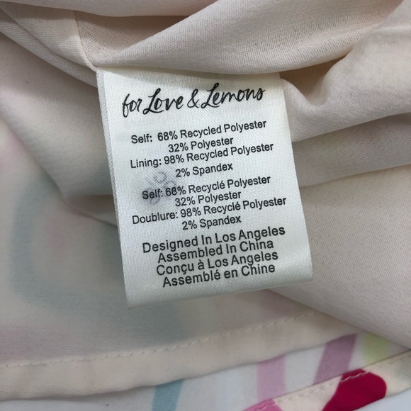 For Love And Lemons Palmer Satin Mini Dress Multi Cutout Cute Colorful - Picture 11 of 12